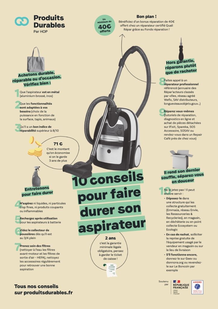 Faire durer son aspirateur contre l'obsolescence