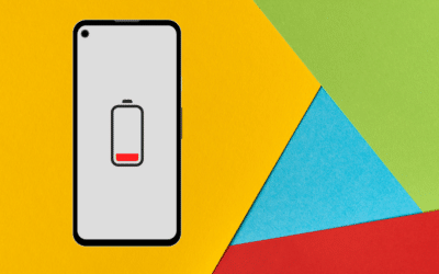 Un Pixel 4a qui indique une batterie à plat avec une jauge en rouge.